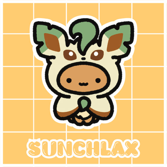 Brown Cat Wearing Grass Poncho Sticker