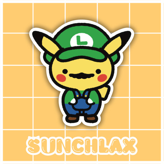Yellow Rat Wearing Green Plumber Outfit Sticker