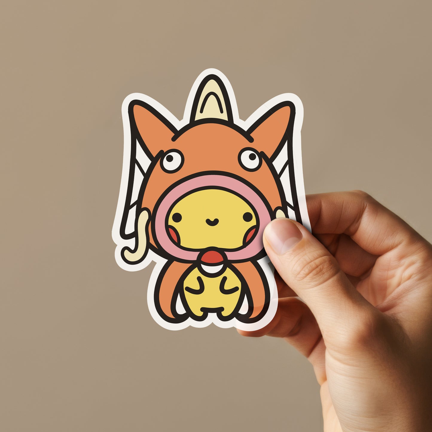 Yellow Rat Wearing Fish Poncho Sticker
