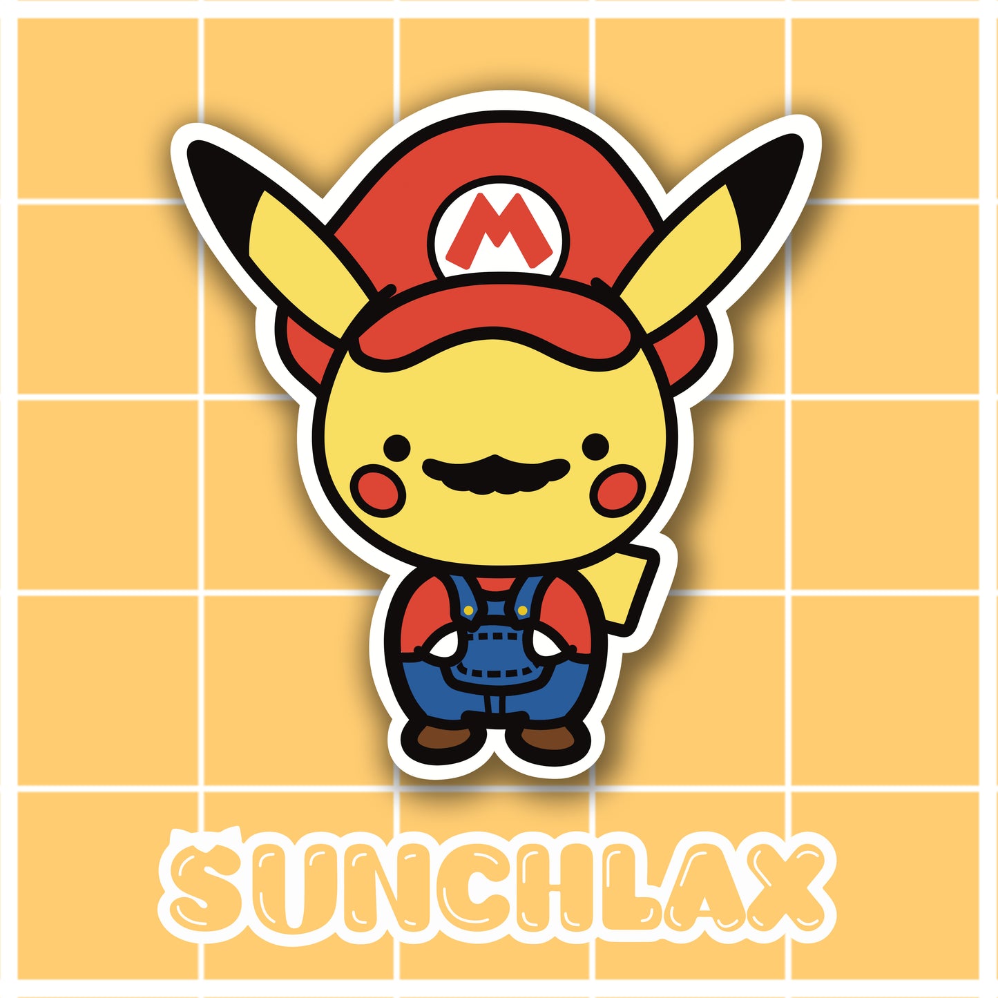 Yellow Rat Wearing Red Plumber Outfit Sticker
