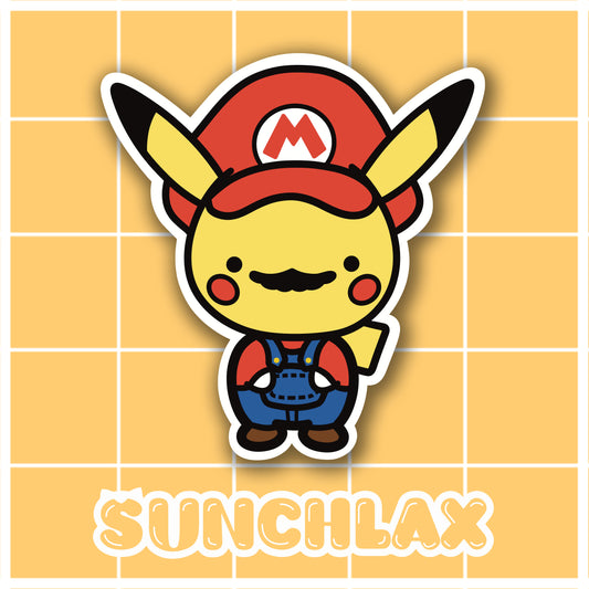 Yellow Rat Wearing Red Plumber Outfit Sticker