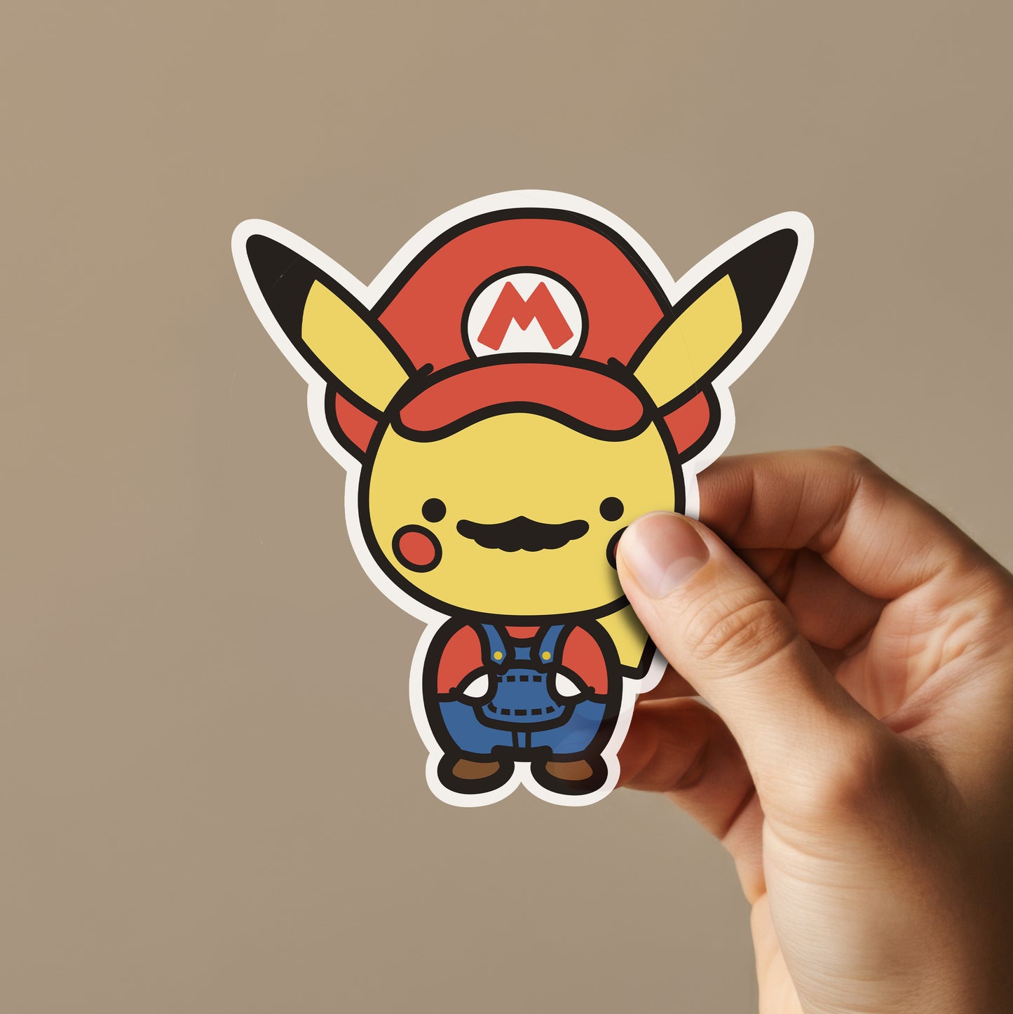 Yellow Rat Wearing Red Plumber Outfit Sticker