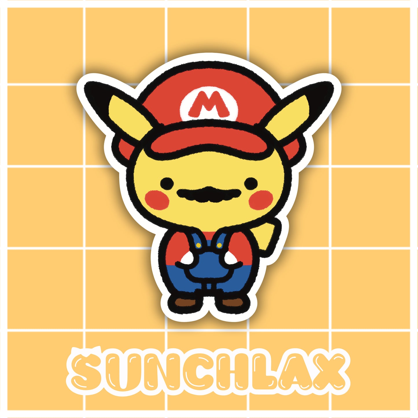 Yellow Rat Wearing Red Plumber Outfit Sticker