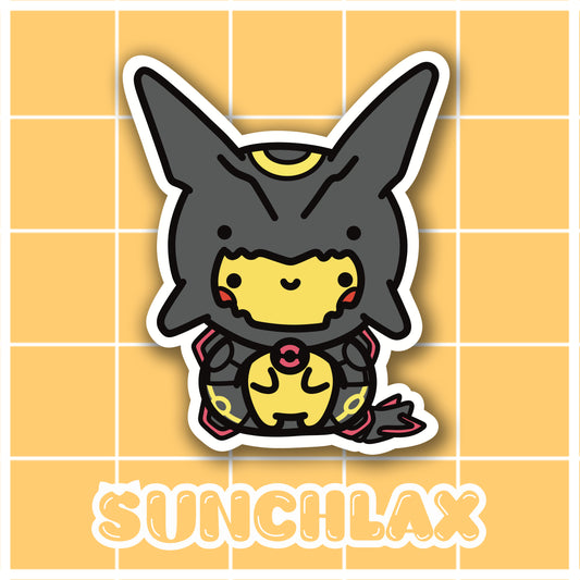 Yellow Rat Wearing Black Dragon Poncho Sticker
