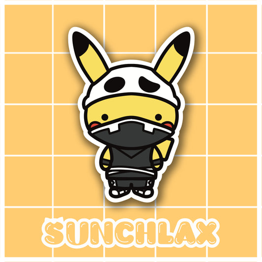 Yellow Rat Wearing Ninja Skull Outfit Sticker