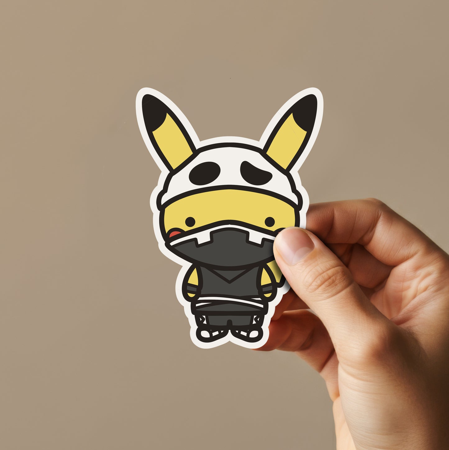 Yellow Rat Wearing Ninja Skull Outfit Sticker