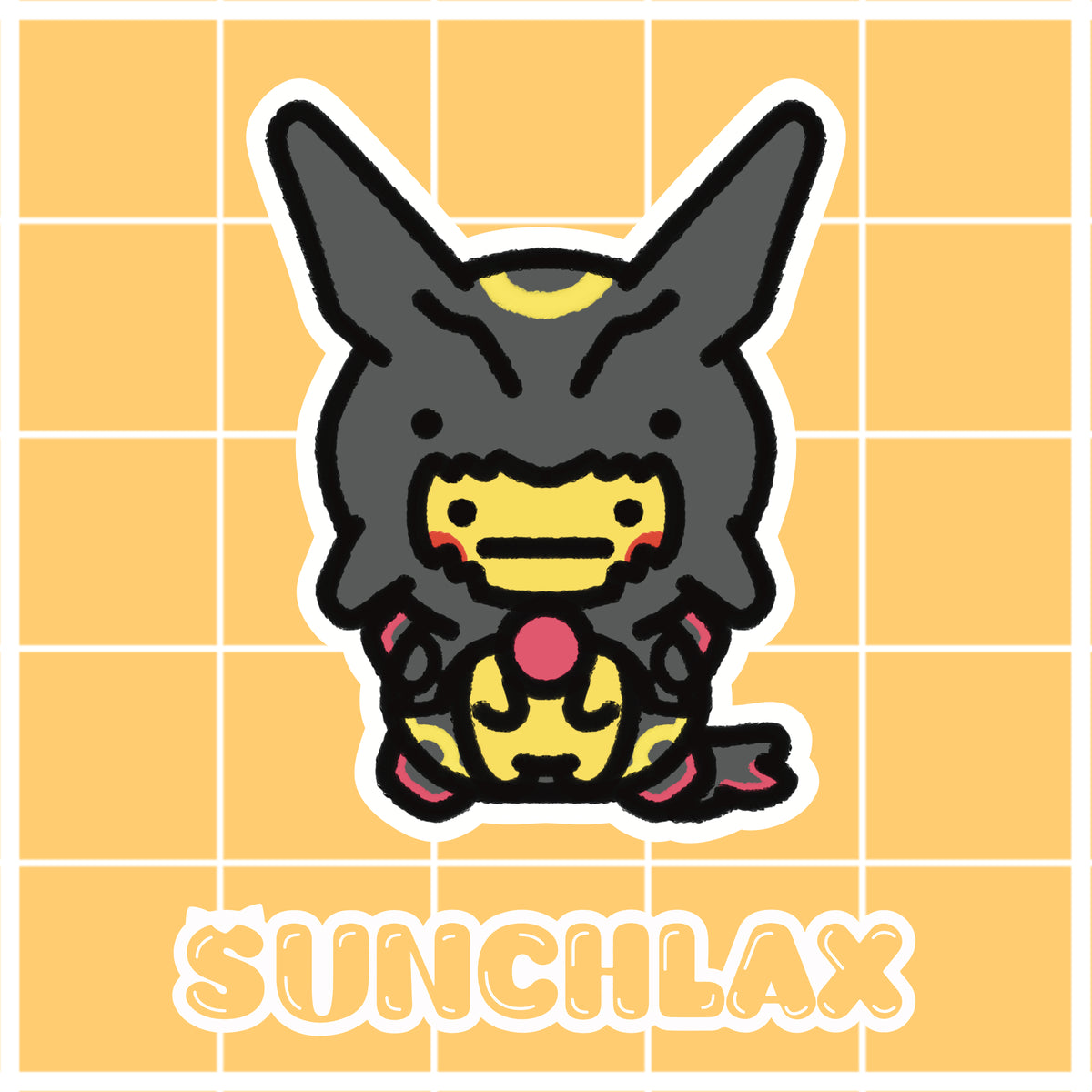 Yellow Rat Wearing Black Dragon Poncho Sticker