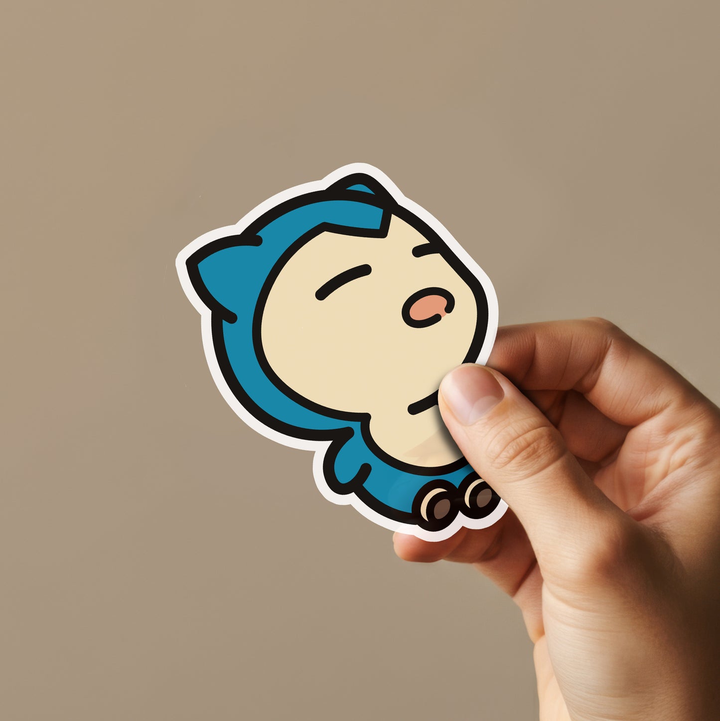 Sleepy Round Boy Sticker