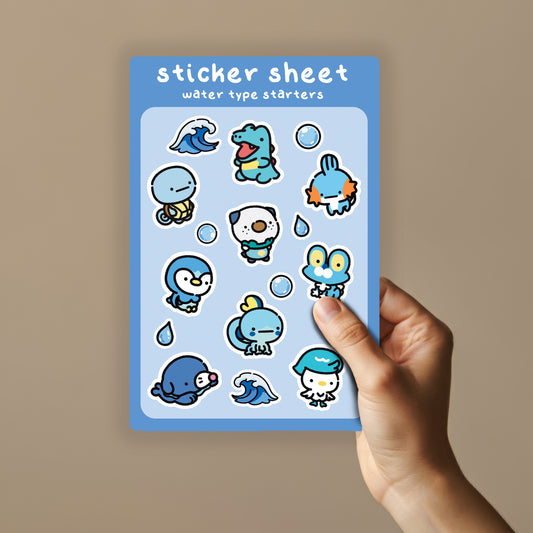Water Starters Sticker Sheet