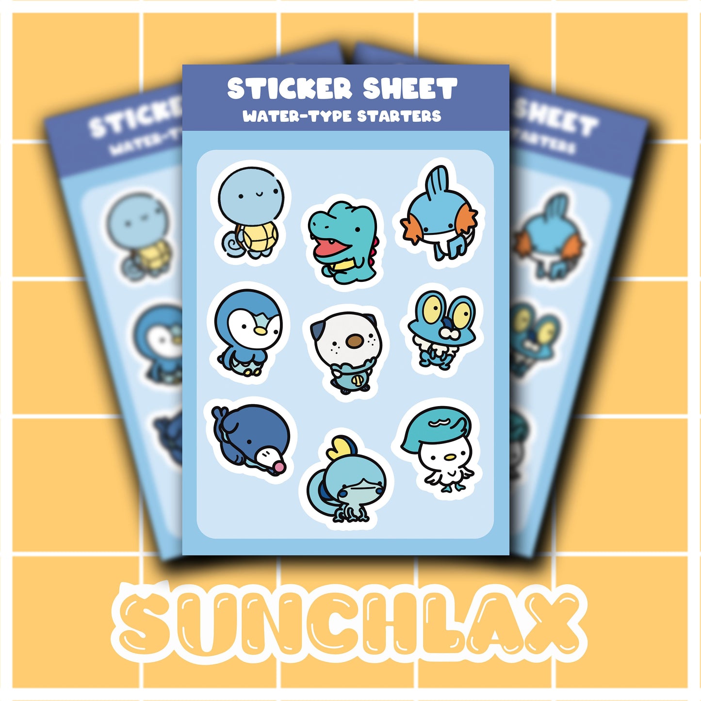 Water Starters Sticker Sheet