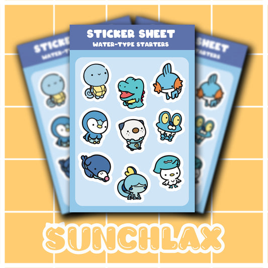 Water Starters Sticker Sheet